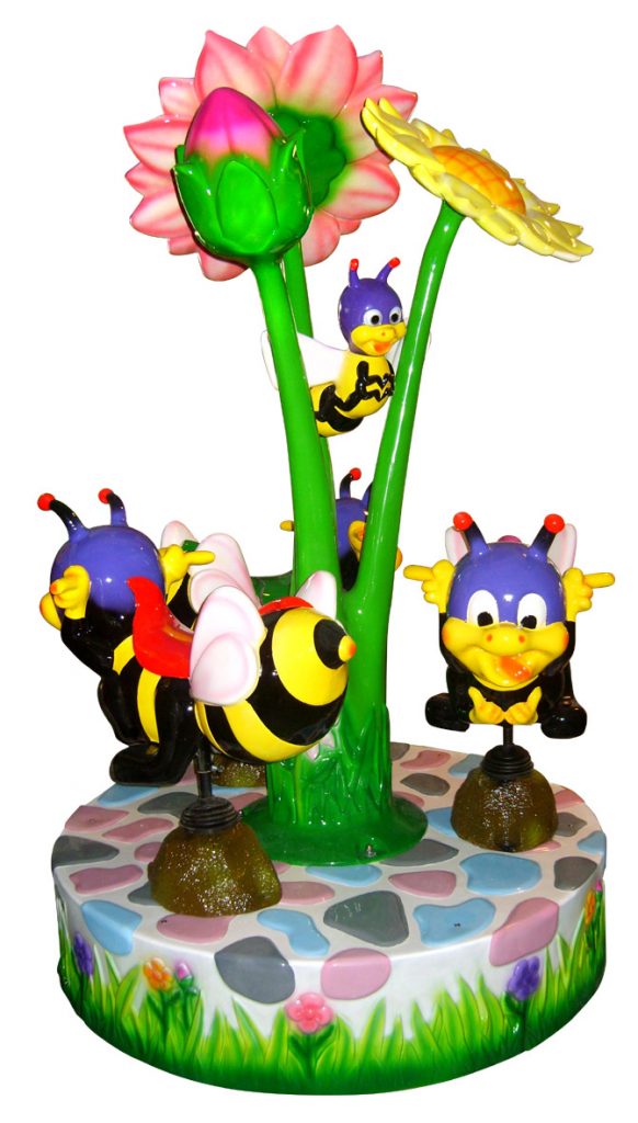Honey Bee Carousel 3 players Rotate Bee Carousel Coin Operated Kids Mini Carousel Ride